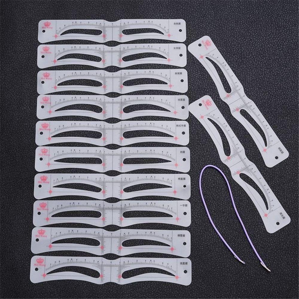 Make Up Tools Stickers Fixable 12 Styles Eyebrow Stencil Grooming Shaper Template Eye Brow Stamp