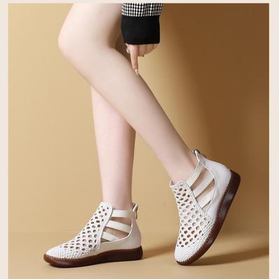 Модные женские ботинки, сандалии на платформе, большой размер 2024, женская обувь, летние сандалии, дышащие, полые, на плоской подошве, женские ботинки, сандалии для женщин