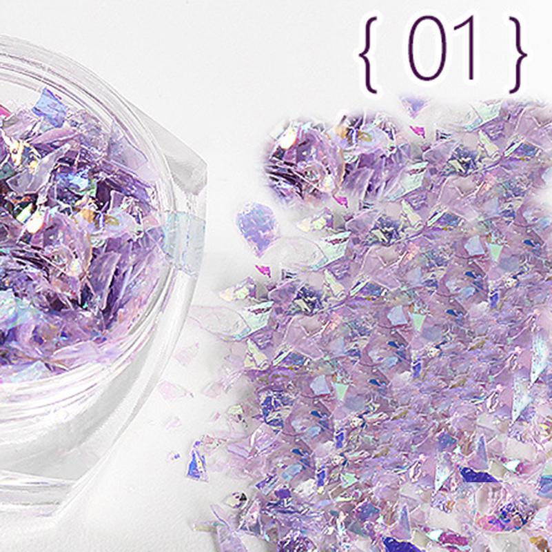 12 Color Irregular Shell Paper Nail Art Glitter Nail Sticker Small Sequin Decoration Tool