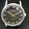 VINTAGE MONTINE HAND-WINDING SWISS MENS REFURBISHED BLACK DIAL WATCH a441067-1