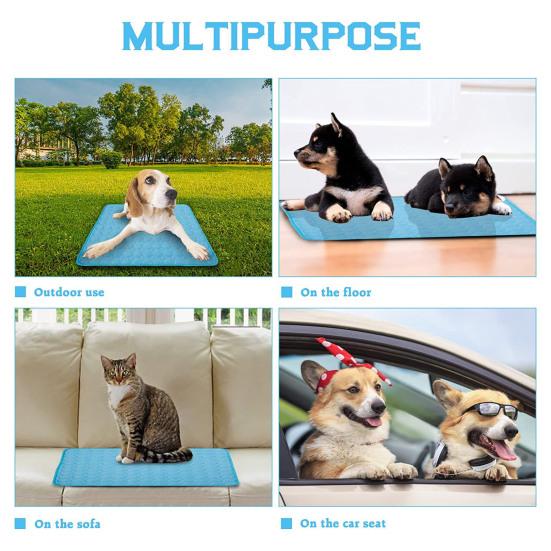 Охлаждающая подставка для собак, нетоксичный самоохлаждающийся коврик, легко чистится, моется, экологически чистый, для домашних животных, лед