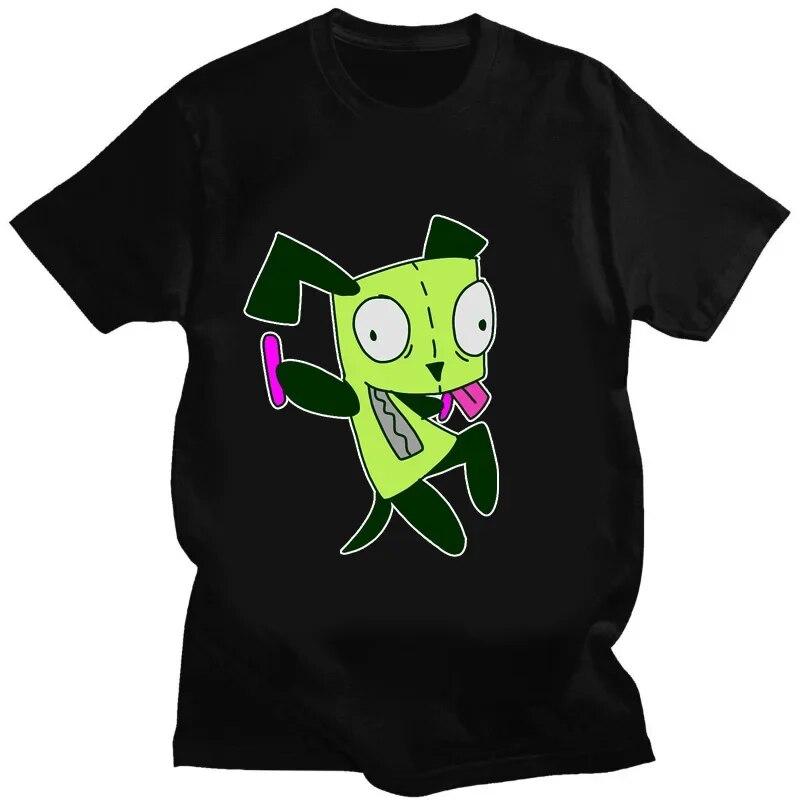 Футболка с рисунком «Захватчик Зим» Kawaii Zim Image, милая футболка с мультяшным принтом, унисекс, женская футболка в стиле ретро, ​​модная футболка для творчества с короткими рукавами
