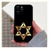Чехол для телефона со звездой Давида для Apple iPhone 15, 14, 13, 12, 11, Pro, X, XS, Max, XR, Plus, Mini, мягкий черный