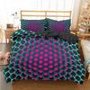 Honeycomb Duvet Cover Set Pink Geometry 3D Printed Bedding Set Polyester Cool Style Double Queen King Quilt Cover For Boys Adult