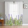 Фиолетовый цветок лаванды стрекоза белые прозрачные шторы для гостиной украшения оконные шторы кухни тюль вуаль шторы