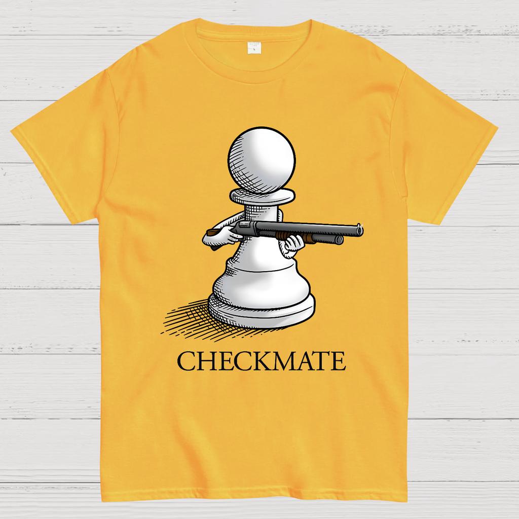 Checkmate Унисекс 100% Хлопок Летняя Повседневная Прохладная Свободная Футболка