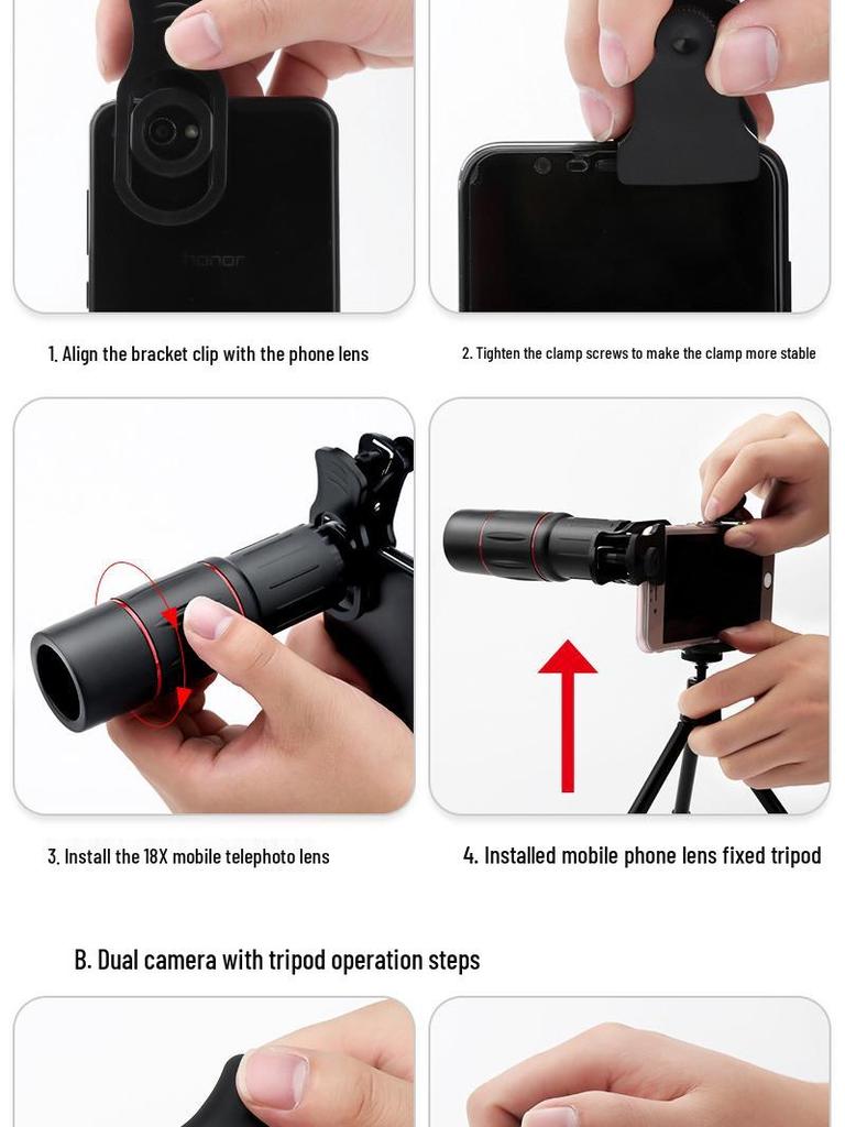 18-кратный HD телеобъектив для мобильного телефона для концертной и дальней фотосъемки