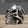 Полировка Кольцо-череп Капала Мужское Мальчики Нержавеющая сталь Мотоциклист Кольцо Доминирующее Мужское Готические Кольца-черепа Оптовая продажа