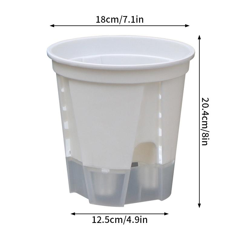 Double-layer Round Flowerpot Lazy Flower Pots Hydroponic Plastic Flowerpot Self Watering Flower Pot Water Absorption Planter
