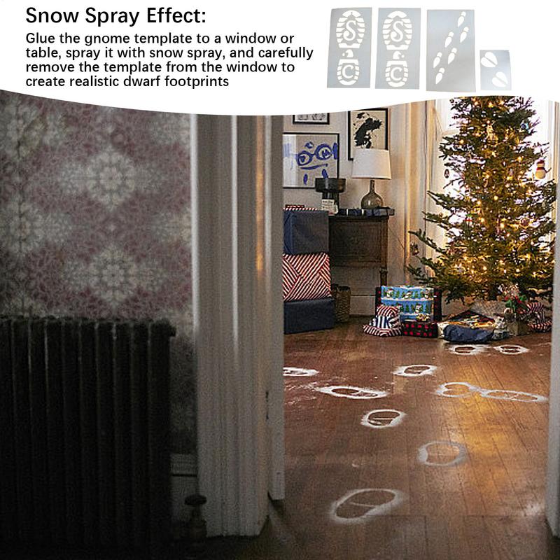 Foot Stencil For Christmas Gnome Christmas Stencil Reusable Footprint Templates Small Holiday Stencils Snow Painting Paste