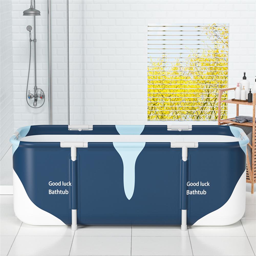 Портативная складная ванна для взрослых, бассейн, водонепроницаемая, утолщенная, спа, большое пластиковое ведро, изоляция, 120 минут, сохранение тепла, 135x60x50 см