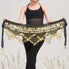 Velvet Belly Dance Waist Chain with Coin Lace-up Lightweight Women Dancing Waist Belt Dancer Accessories
