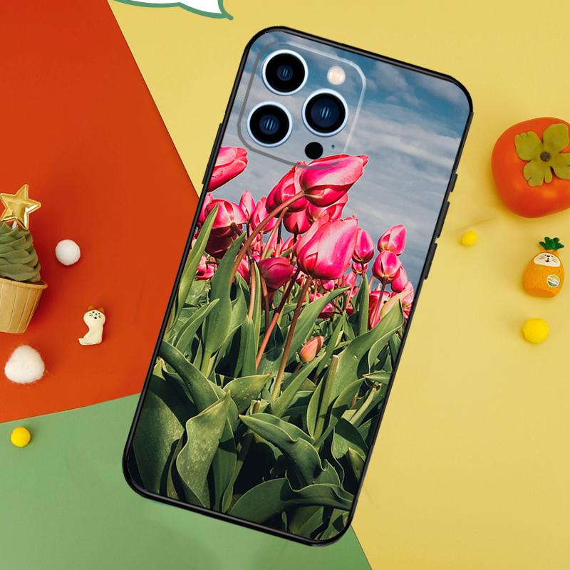 Цветочный чехол для телефона с тюльпанами для iPhone 17 Pro Max 16 15 13 12 11 14 Pro Max Plus 12 13 Mini 16e 17 Air Cover