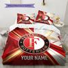 Custom Name Feyenoord Rotterdam2 Pattern Bedding Quilt Set  Home Decoration  Gift (1 * duvet cover + 2 * pillowcase  without core)