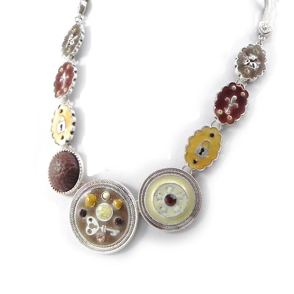 Les Trésors De Lily [H9880] - Brown 'Babouchka' Designer Necklace