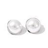 Eetit 20*20cm Smooth Simulated Pearls Round Stud Earrings for Women Stainless Steel Popular Waterproof Daily Jewelry Gala Gift