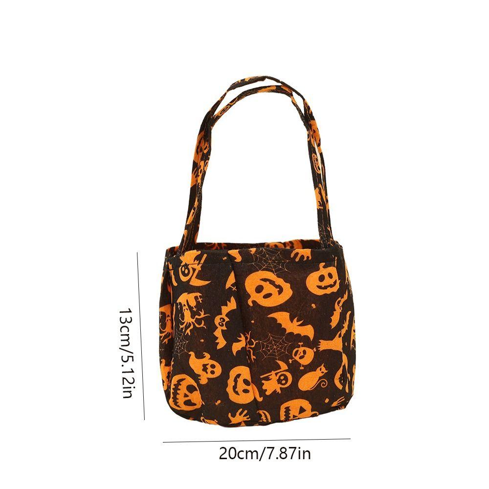 Portable Candy Bucket Non-Woven Pumpkin Candy Bucket Creative Trick-or-Treat Bag Trick or Treat