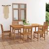 VidaXL Solid Teak Wood 7 Pcs Garden Dining Set Table and Patio Chairs Dining Furniture Living Room 3059945