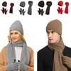 Solid Color Hat Scarf Gloves Set 3 In 1 Winter Cable Beanie Hat for 3Pcs/Set Cold Weather