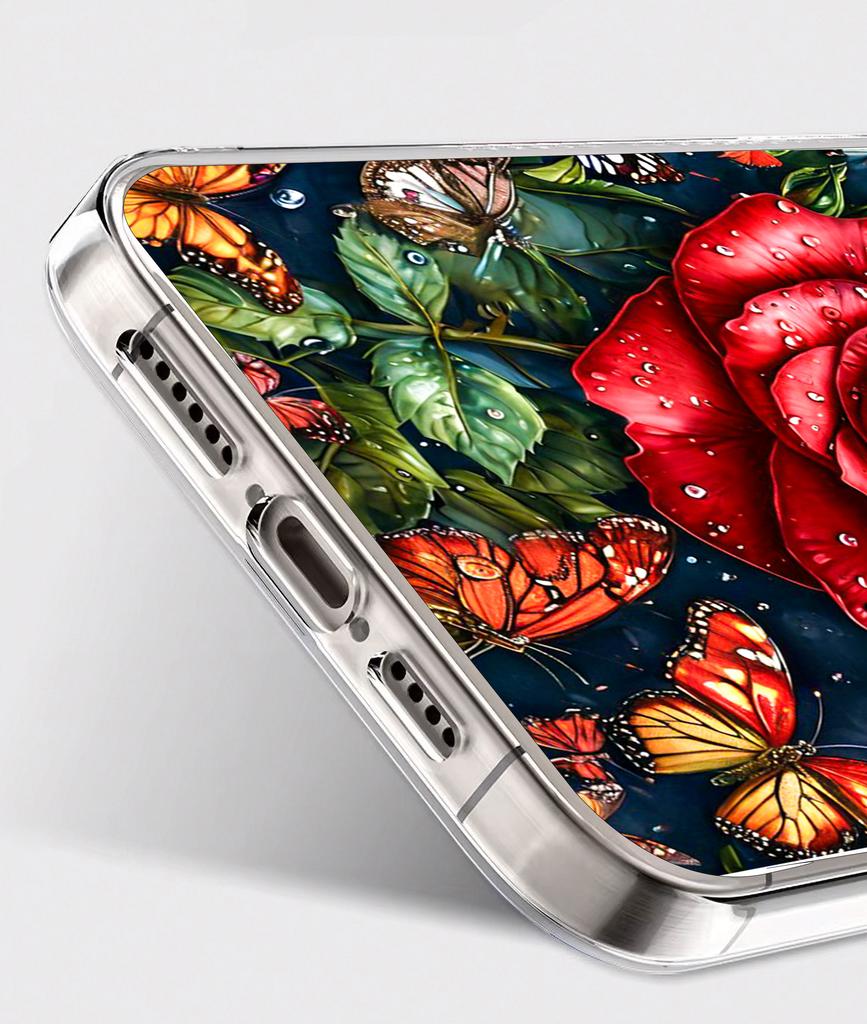 Чехол Для Motorola Edge 60 Fusion / Edge 60 Foto Case Задняя крышка Бабочки + Стекло