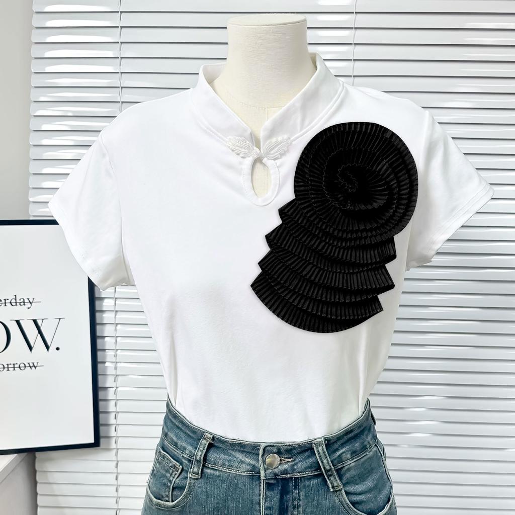 Нежный многоцветный шифоновый цветок многослойная плиссированная тканевая наклейка крафт цветок свадебное платье платье топ декоративные аксессуары