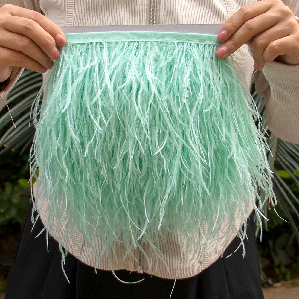 Перо1 метр Натуральные страусиные перья Отделка Лента 6-15 см для Юбки DIY Одежды Черный Белый Страусиные перья Свадебное Украшение