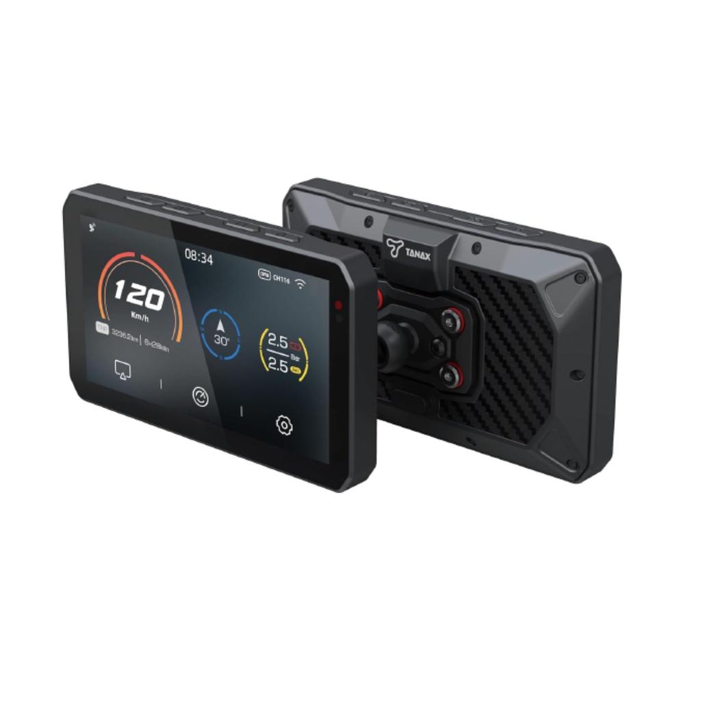 Tanax Motorcycle Smart Ride Monitor Play Easy Installation Smart Monitor AIO-5 Dashcam-less, SRS-015