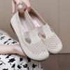 Summer Old Beijing Breathable Hollow One Pedal Mother Shoes Flat Bottom Light Fly Weaving Surface Shallow Mouth Casual Lazy Shoes