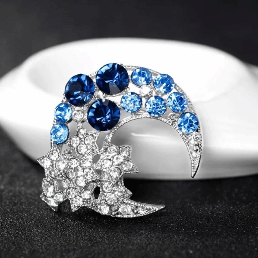 Rhinestone Inlay Brooch Pin Alloy Decor Badge Fashion Lapel Ornament  Gift