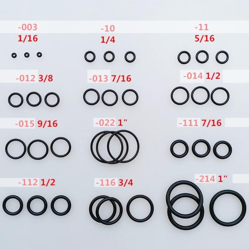 170 лотов Кольца уплотнительные круглого сечения (O-rings) разной твердости, водонепроницаемые, для герметизации, смешанного размера, для снаряжения для дайвинга, аксессуаров для бассейна