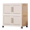 2-Layer Multifunction Storage Cabinet Dustproof Clothes Wardrobe Large Capacity Flexible Sundries Cabinet for Bedroom Livingroom