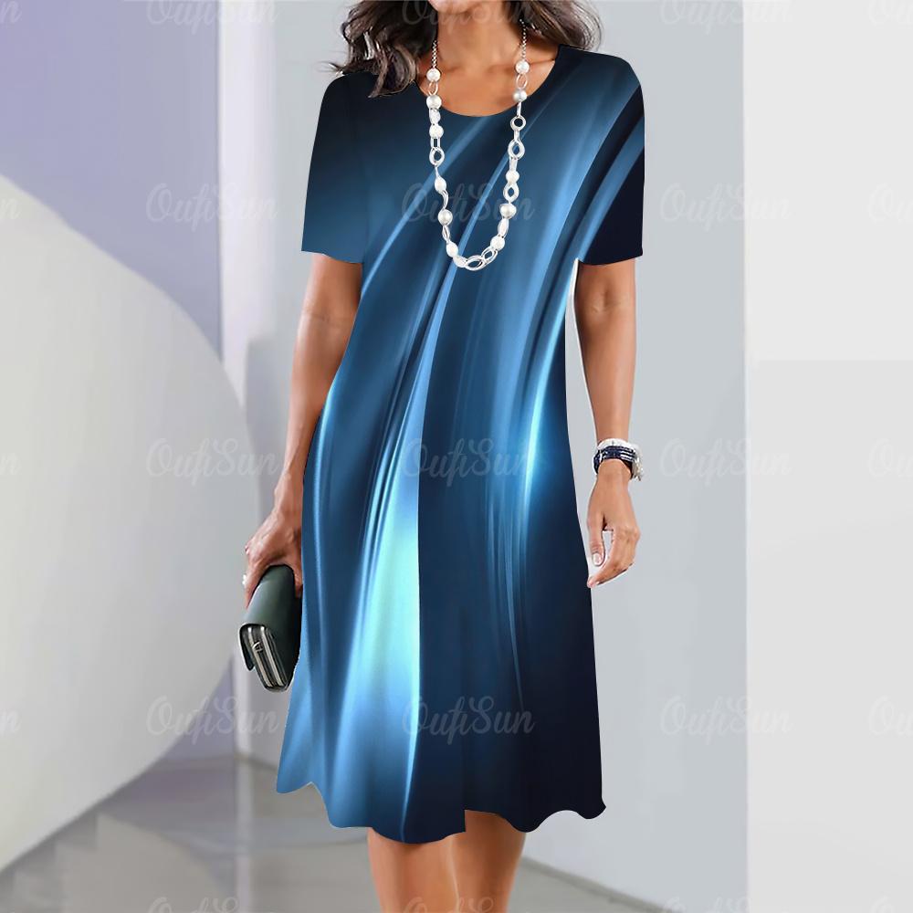 Модные летние платья для женщин 2023 года, сексуальные вечерние платья, повседневные, элегантные и красивые праздничные платья с принтом в виде градиента 3D, одежда