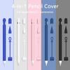 Case for IPad Tablet Touch Pen Stylus Protective Sleeve Case 4-in-1 Colorful Soft Silicone Cover for Apple Pencil 1st Generation