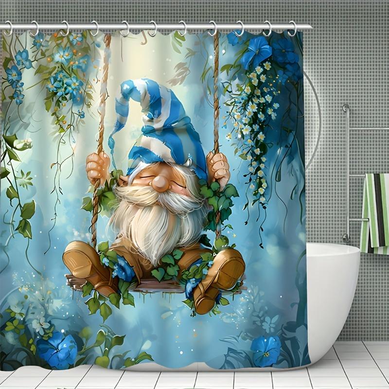 Шарнирный гном Занавеска для душа 12 пластиковых крючков, Аксессуары для ванной комнаты, Домашний декор