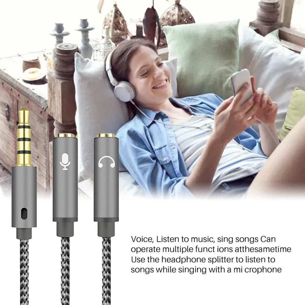 Cord Stereo Adapter Earphone 3.5 Mm Cable Cord Adapter Y Splitter Audio Cable Digital Cables