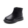 2024 Girls' and Boys' Low-Top Genuine Leather Martin Boots - British Style Short Boots for Autumn & Winter
