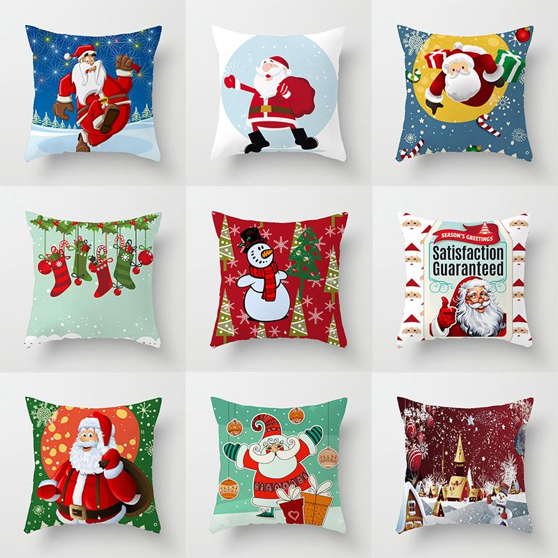 40/45/50/60cm Christmas Cushion Cover Christmas Ornament Home Christmas New Year Gift Pillow Case