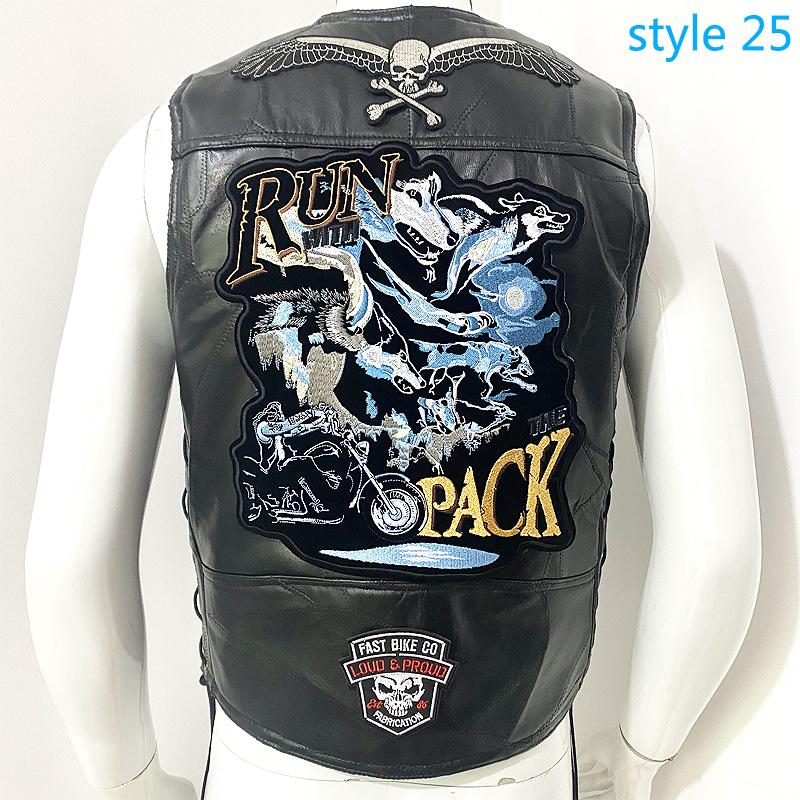 Vest Street Punk Vest Jacket Sleeveless Harley Motorcycle Badge Embroidered Vest