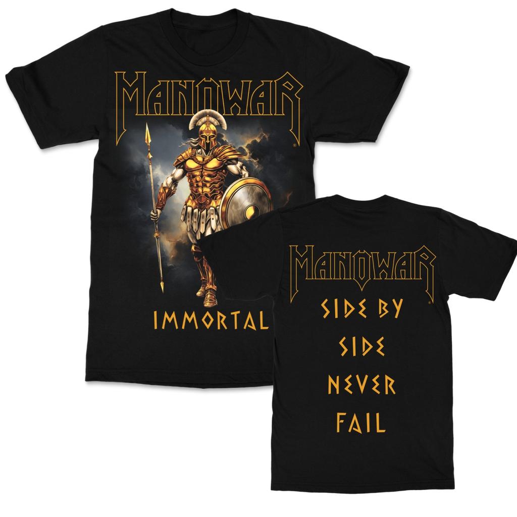 2026 Hot Sale Retro Manowar Graphic Cotton T-shirt Unisex Summer Short Sleeve Fashion Brand Tee Men Women Luxury Casual Vintage Tees Loose Top