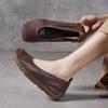 Genuine Leather Women's Shoes Retro and Artistic Square Toe Shallow Women's Single Shoes for Spring and Summer