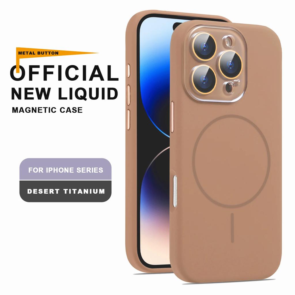 Официальный чехол из жидкого силикона с магнитом для iPhone 16 15 14 13 12 11 Pro Max Plus SE Для зарядки Magsafe Защитная крышка
