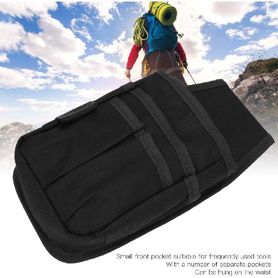 Сумка для инструментов на пояс, маленькая сумка для инструментов электрика с несколькими карманами, небольшой держатель для инструментов, сумка для инструментов (Черный край)