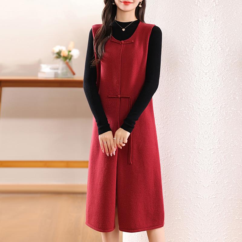 Женское кашемировое платье Qinghe кашемир 30% кашемир 70% шерсть осенне-зимняя кашемировая юбка мягкая и теплая