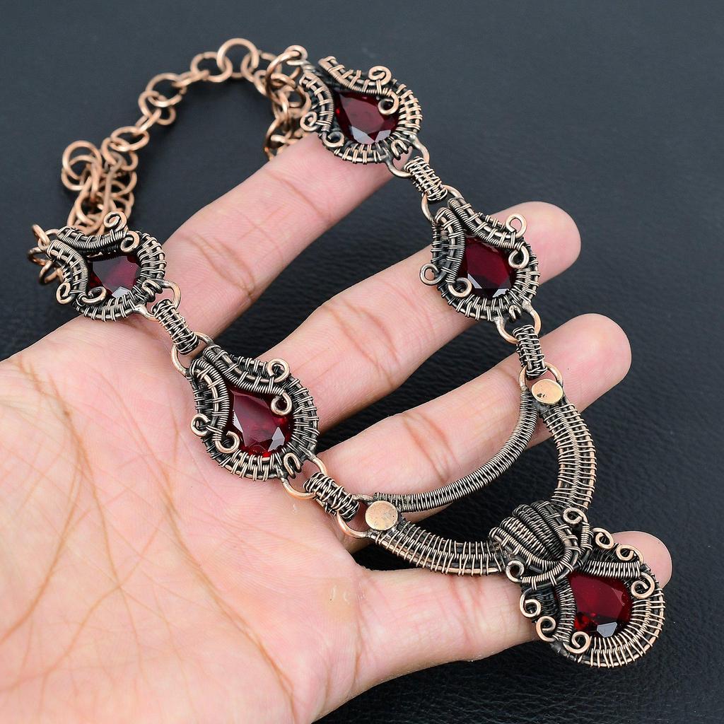 Цитрин драгоценный камень ручной работы из чистой медной проволоки ювелирное ожерелье для любви