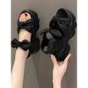 Summer High Platform Women Sandals 9CM Wedge Heels Bowknot Slipper 2025 Outside Chunky Sandals Beach Casual Slides Woman