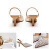 Heeled Sandals With Pearl Embellishments For Summer Wear