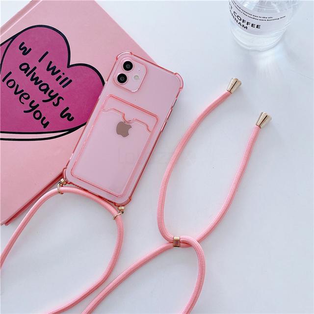 Ожерелье через плечо, ремешок, шнур, силиконовый чехол для телефона для IPhone 14 11 Pro Max 12 Mini 13 XR XS X 7 8 Plus, чехол-держатель для карточек