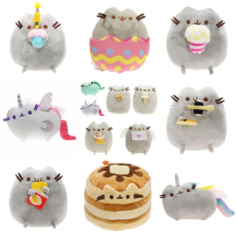 Милая короткошерстная плюшевая игрушка-кошка в стиле мороженого, печенья, пончика, суши или картофельных чипсов