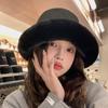 Autumn and Winter New Hat Women's Velvet Thickened Warm Bucket Hat Fashion Versatile Ear Hat Plaid Lei Feng Hat