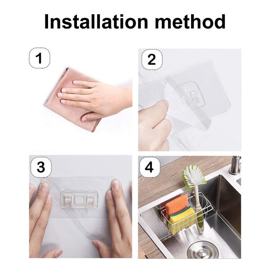Держатель для губки Органайзер для раковины Кухонный органайзер Сильный несущий Полый дизайн Легко установить Стойка-органайзер для раковины